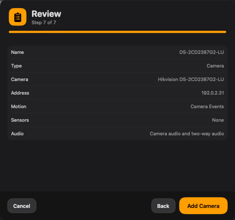 Review. One last look before the camera is added.
